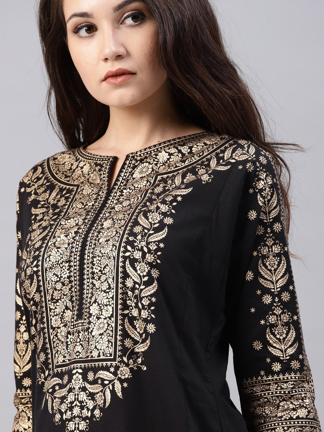 Black printed kurta Only D2037