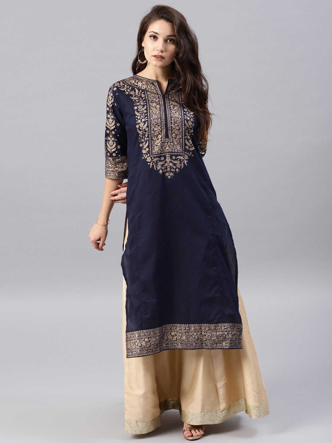 Blue printed kurta Only D2041