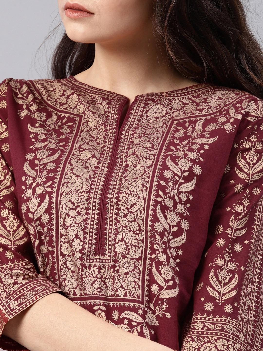 Maroon printed kurta OnlyD2039
