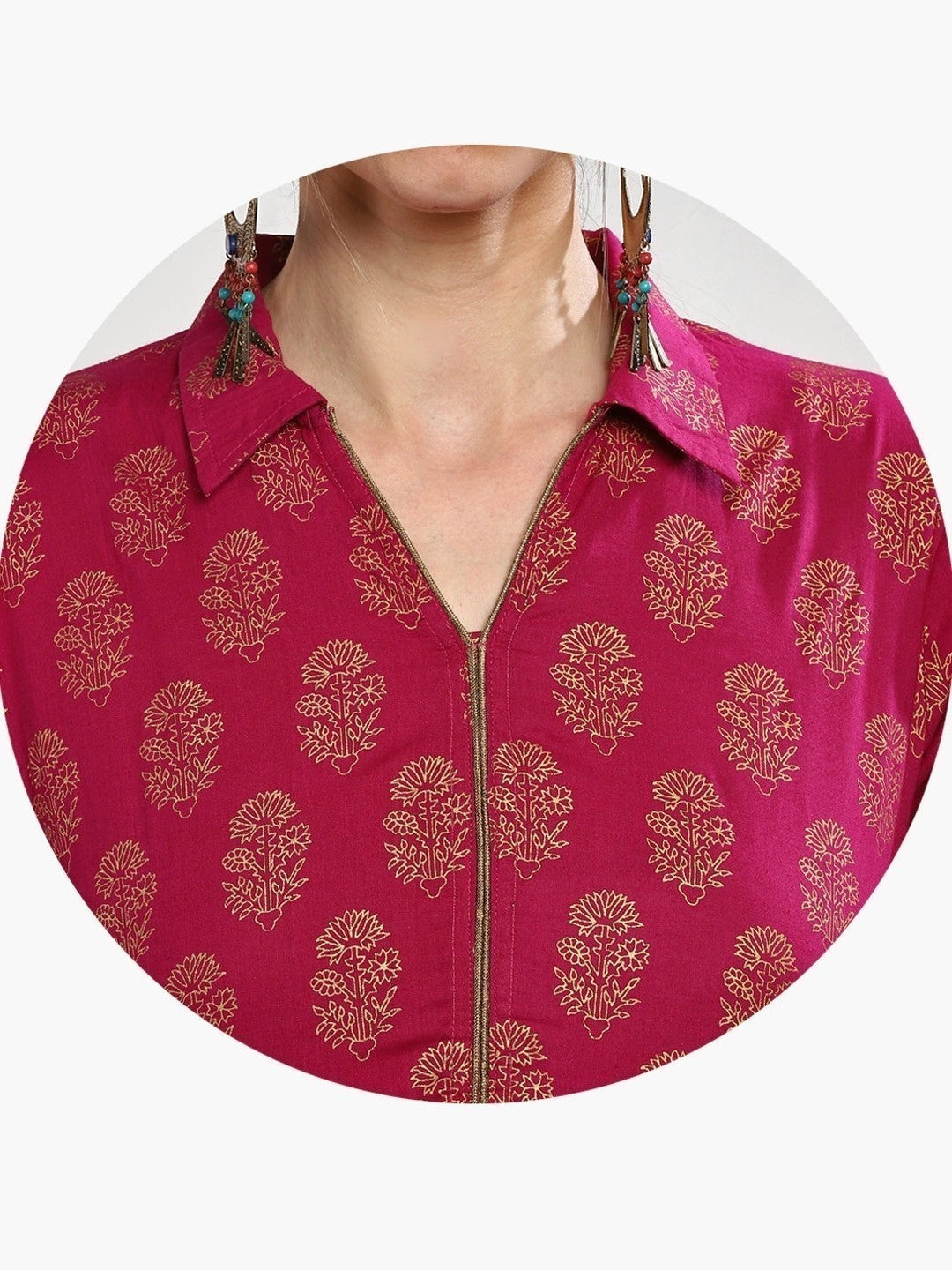 Pink Printed Anarkali Maxi D2026