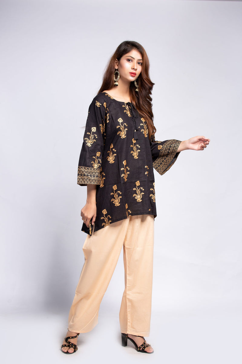 Black printed short shirt Set Zeek Store