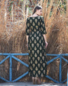 Green Side Pleated Dress