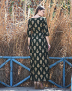 Green Side Pleated Dress
