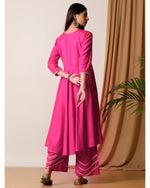 Pink Flared Kurta And Palazzo