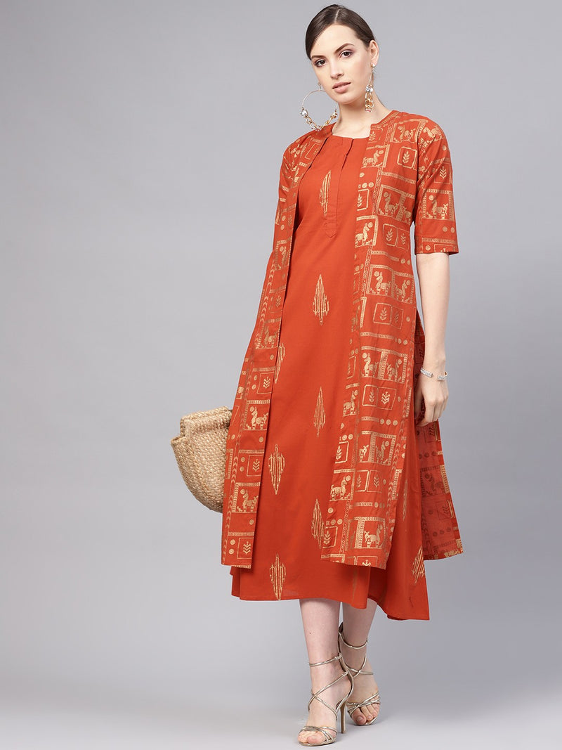 Golden best sale ethnic jacket